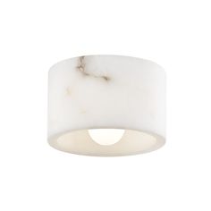 a white ceiling light with a marble finish