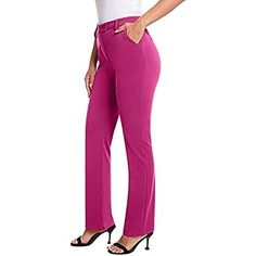 Amazon.com: TSLA Women's 29/31 Inches Yoga & Dress Pants, Office Business Casual Work Slacks, Stretch Straight Leg Pants with 4 Pockets, Slacks Petite Olive, X-Small : Clothing, Shoes & Jewelry