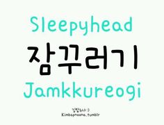 the words sleephead are in korean and english