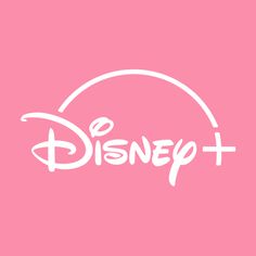 the disney plus logo on a pink background