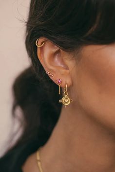 Selene Coin Earring .:. Gold – Child of Wild Coin Earring, Earring Stacks, Goddess Of The Moon, Buddha Jewelry, Bali Earrings, Huggie Earring, Coin Earrings, All Seeing Eye, Stacked Jewelry