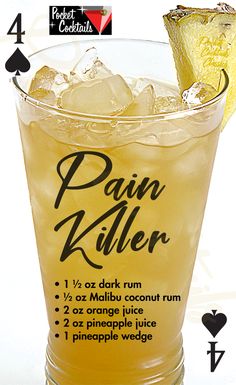 Painkiller Cocktail, Tea Cocktail, Restaurant Drinks, Liquor Recipes, Cocktail Drinks Alcoholic, Bar Exam