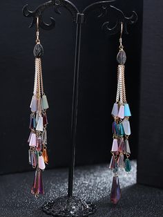 Item Code: 7174590201918 Material: Bead,Sliver Pattern: Tassel Highlight: Plated Party, Daily,Vacation Gift,Traveling Long Drop Metal Tassel Earrings For Party, Long Drop Tassel Earrings For Party, Adjustable Bohemian Earrings For Parties, Bohemian Dangle Earrings For Party, Metal Tassel Drop Earrings For Party, Multicolor Metal Crystal Earrings For Party, Bohemian Party Jewelry With Dangling Beads, Silver Tassel Dangle Earrings For Party, Adjustable Silver Tassel Earrings For Party