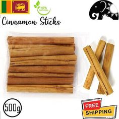 cinnamon sticks are packed in plastic bags and ready to be eaten