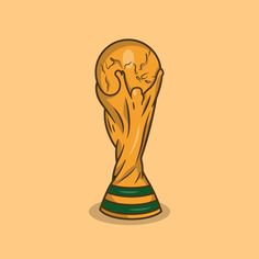 the world cup trophy is shown in this cartoon style, and it appears to be an illustration