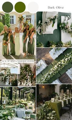 green and white wedding color scheme