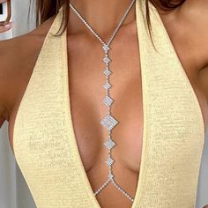 Rhinestone Body Chain Fashion Bra Jewelry Chest Chain * Fashion Jewelry * Silver * Crystal Rhinestone * One-Size * Length: 17.3-37.8” Body Chain Bra, Body Chain Fashion, Rhinestone Body Chain, Bra Jewelry, Body Necklace, Gold Body Chain, Rhinestone Bra, Chain Bra, Jewelry Chest