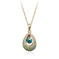 angel teardrop so durable and beautiful Bridal Diamond Necklace, Iridescent Color, Crystal Angel, Crystal Angels, Diamond Necklace Set, Lovely Jewellery, Gold Chain Necklace, Austrian Crystal, Crystal Necklace