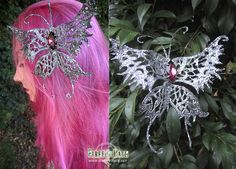 Beautiful Lillyxandra Alligator Hair Clip, Butterfly Hair Clip, Butterfly Hair, Butterfly Jewelry, Silver Butterfly, Fantasy Clothing, Artisan Craft, Crafty Stuff, Headdress