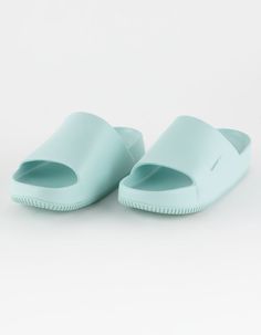 Nike Calm Slide Sandals. When It Comes To These Slides, It's All In The Name. Take A Deep Breath And Slip Into A Minimalist Look With Maximalist Cushioning. Contoured Foam Is Seamlessly Created From One Piece, And Cradles Your Feet To Help Keep Them In Place. To Top It Off, The Water-Friendly Design Dries Quickly—making It Ideal For Relaxing Poolside. You Get All Of The Style, None Of The Effort. It's Time For Some Calm. Subtle Texture Pattern On The Footbed Adds Grip So Your Feet Stay In Place. Womens Slides Sandals, Basketball Season, Take A Deep Breath, Womens Slides, Deep Breath, Friendly Design, Slides Shoes, Subtle Textures, Textures Patterns