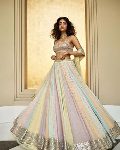 Pastel Lehenga, Indian Outfits Lehenga, Wedding Lehenga Designs, Indian Bride Outfits, Traditional Indian Dress