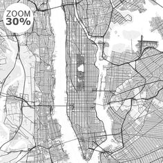 a black and white map of the city of new york