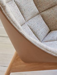 a close up of a chair on a wooden floor