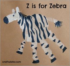 a zebra made out of paper with the words z is for zebra