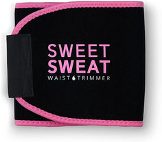 a black and pink wristband with the words sweet sweat waist trimmer