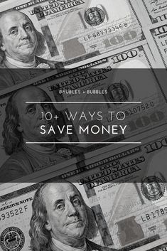 money with the words 10 ways to save money written on it in black and white