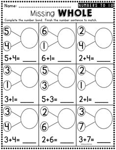 missing numbers worksheet for students to practice addition skills