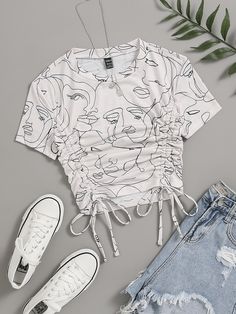 Cute Dress Outfits, Trendy Outfits For Teens, Easy Trendy Outfits, Crop Top Outfits, Women T Shirts