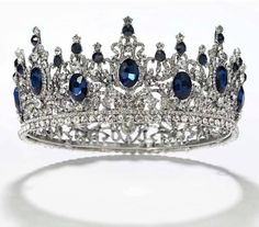 Durable zinc alloy with crystal rhinestone,Security: Pin loops at bottom of the crown for extra security. ( bobby pins included ). Perfect theme for Halloween, Thanksgiving, Theater, Cosplay, Prom, Birthday, Celebration, Holiday, Anniversary, Wedding, Costume party or for any other special occasion Crown For Women, Royal King, Blue Crown, Rhinestone Crown