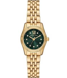 Michael Kors Women's Lexington Three-Hand Gold-Tone Crystal Dial Stainless Steel Bracelet Watch | Dillard's Michael Kors Lexington, Michael Kors Jewelry, Jewelry Accessories Ideas, Three Hands, Analog Watch, Women's Watch, Stainless Steel Watch, Steel Bracelet, Stainless Steel Bracelet