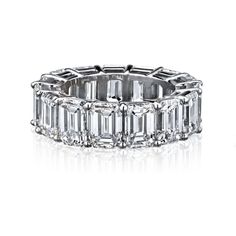 Emerald Cu Platinum 15.53 Carats Diamond Eternity Band Emerald Cut Diamond Eternity Band, Emerald Cut Eternity Band, Diamond Eternity Band, Emerald Cut Rings, Colorless Diamond, Eternity Band Ring, Modern Ring, Platinum Metal, Diamond Rings Bands