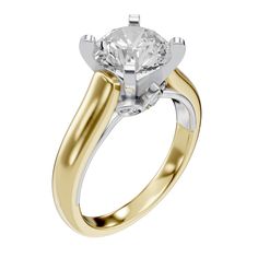 a yellow and white gold engagement ring