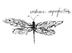 an ink drawing of a dragonfly with the words embracerupption on it's wings