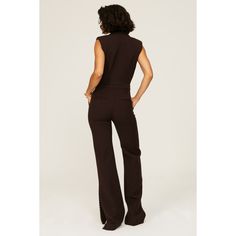 Brown wool blend (38% Wool, 29% Polyester, 28% Viscose, 5% Elastane). Jumpsuit. V-neck. Sleeveless. Front button fly closure. See size and fit notes for length measurements Imported. Tailored Jumpsuit, Rent The Runway, Jonathan Simkhai, Closet Designs, Menswear Inspired, Measurement Length, Perfect Outfit, Cocktail Party, Wool Blend