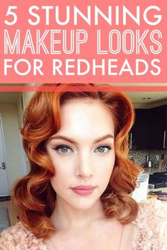 These are the most stunning makeup looks if you're a red head! Makeup Looks For Redheads, Stunning Makeup Looks, Red Hair Makeup, Red Hair Green Eyes, Red Copper Hair Color, Red Hair Blue Eyes, Fair Skin Makeup, Copper Red Hair