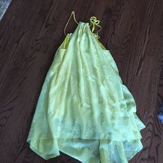 High Low Yellow Thin Strapped Flower Detail Flowy Dress Lemon Dress, Flower Detail, Love And Lemons, Lemon Yellow, Flowy Dress, For Love And Lemons, Yellow Dress, For Love, High Low Dress