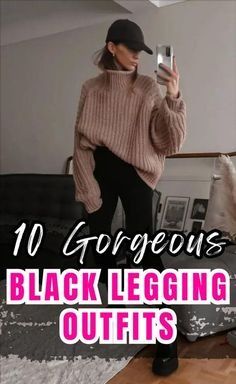 Black Legging Outfits, Black Leggings Outfit Summer, Black Leggings Outfit Winter, Black Leggings Outfit Fall, Leggings Outfit For Work, Black Leather Leggings Outfit, Winter Outfits Casual Leggings, Leggins Outfit, Black Leggings Casual