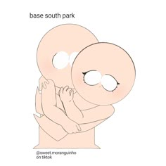 a drawing of a baby with the words base south park on it's face