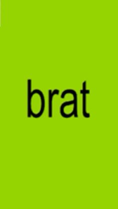 the word bratt is written in black on a green background