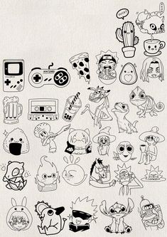 a bunch of stickers that are on top of a piece of paper