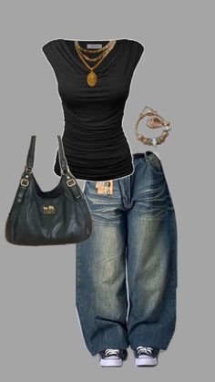 A Woman, Outfit Ideas, Ootd, Purse, Black