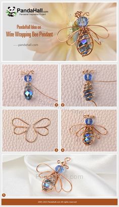 instructions to make wire wrapped bee pendants