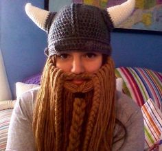 Crochet beards are a great way to add some fun to a hatcostumeor just daily lifeUse these free patterns to make something silly for yourself or a loved oneIncludes patterns for children and adults. Dwarven Beard, Crocheted Beard Pattern, Crochet Beard Beanie, Crochet Beard Hat, Crochet Viking, Crochet Viking Hat, Crochet Beard, Beard Hat, Crochet Costumes