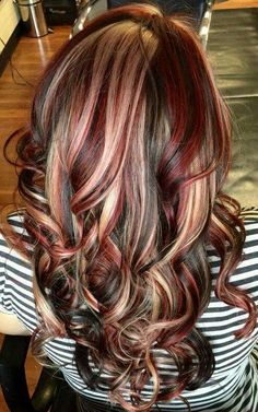 Slices of blonde, red and brown Red And Blonde Hair, Red And Blonde, Gold Balayage, Latest Hair Color, Hair Color Unique, Red To Blonde, Fall Blonde, Red Fall