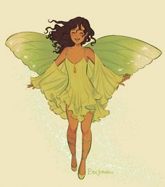 a drawing of a woman dressed as a fairy