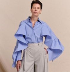 Deconstruction Fashion, Palmer Harding, Vintage Shirt Dress, Trendy Shirt Designs, Fashion Tops Blouse, Stylish Blouse Design, Zara Fashion, Fashionista Clothes, Stylish Blouse