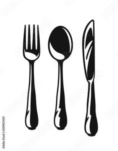 three forks and two spoons