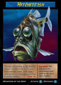 a card with a fish on it's face and the caption says hatchfish