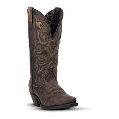 Toughen up your everyday style with these women's Vanessa cowboy boots from Laredo. Toughen up your everyday style with these women's Vanessa cowboy boots from Laredo. Watch this video to find out how to perfectly fit your boots.BOOT FEATURES Western embroidery Distressed design Pull loopsBOOT CONSTRUCTION Leather upper TPR outsoleBOOT DETAILS Almond toe Pull-on 12-in. shaft height 13-in. shaft circumference WARNING: This product can expose you to chemicals including Lead which is known to the S Wide Calf Cowboy Boots, Western Embroidery, Dan Post Boots, Tan Leather Boots, Fashionable Snow Boots, Harness Boots, Cowboy Boots Women, Leather Boots Women, Wide Calf