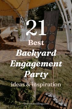 21 Best Backyard Engagement Party Ideas for 2024. Planning a backyard wedding party? Our complete guide to backyard engagement parties has you covered. From decorations and games to food and outfit ideas, we’ve got all the best tips and inspiration for your pre-wedding celebration. Click through for all the details! Wedding parties, wedding event. Small Engagement Party, Garden Engagement Party, Outdoor Engagement Party, Fall Engagement Parties