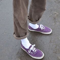 Purple Vans, Purple Outfit, Fotografi Vintage, Purple Outfits, Mens Outfit Inspiration, White Socks, Vans Authentic, Vans Authentic Sneaker, Night Sky