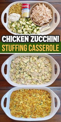 chicken zucchini stuffing casserole is an easy dinner recipe