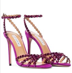 Flatform Shoes, Heels Purple, Aquazzura Heels, Shoes Purple, Soccer Boots, Designer High Heels