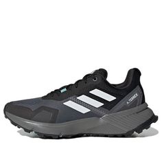 (WMNS) adidas Terrex Soulstride Trail 'Black Mint Ton' FY9256 (SNKR/Cozy/Light/Low Top/Women's) Sporty Black Trail Running Shoes With Reflective Details, Sporty Trail Running Shoes With Reflective Details, Black Trail Running Shoes With Reflective Details For Sports, Black Trail Running Shoes With Reflective Details For Outdoor, Black Running Shoes With Reflective Details For Outdoor Activities, Functional Adidas Trail Running Shoes, Black Running Shoes With Reflective Details For Trail, Sporty Adidas Trail Running Shoes For Outdoor, Black Running Shoes For Trail Running With Reflective Details