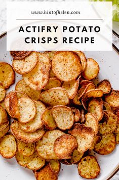 a white plate topped with crispy potato chips