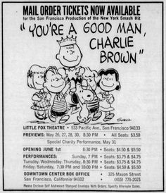 an advertisement for the charlie brown show